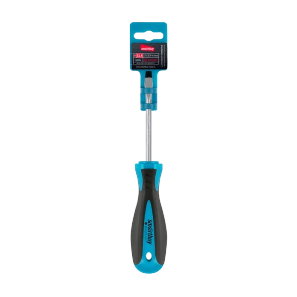 Отвертка шлицевая SL4x75, эргономичная 2х-компонентная рукоятка, CR-V, магнит, Smartbuy Tools/192
