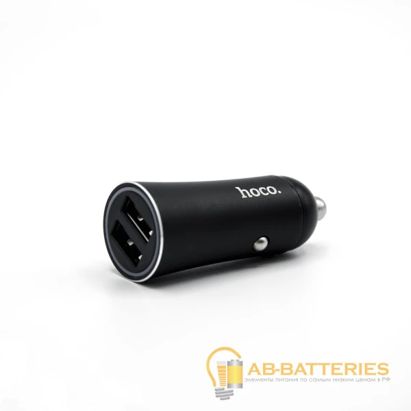 Автомобильное З/У HOCO Z30A 2USB 3.1A черный (1/12/120)