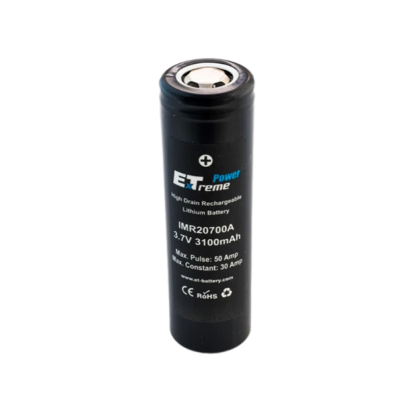 Аккумулятор ET IMR20700A Deluxe Pack 2 высокая токоотдача, 30/50А, 3100mAh, Li-Ion (2/100)