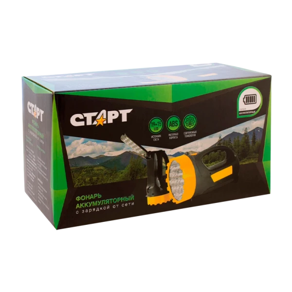Фонарь туристический Старт LHE 508-B1 4W 4LED от аккумулятора прямая подзарядка черный
