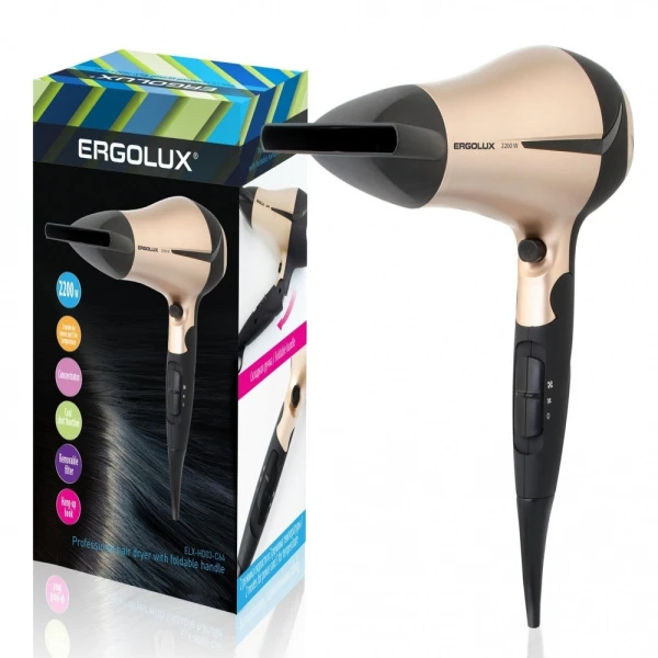 Фен Ergolux ELX-HD03-C64 2200W золотой черный