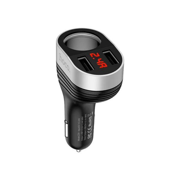 Автомобильное З/У HOCO Z29 2USB 3.1A 1 прикуриватель черный (1/12/120)
