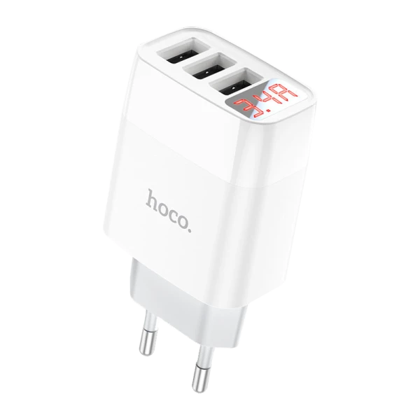 Сетевое З/У HOCO C93A 3USB 3.4A белый (1/12/120)