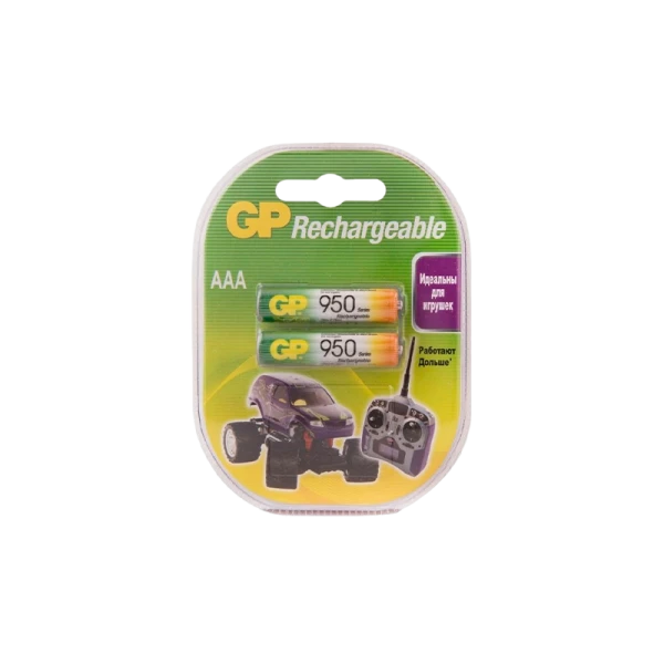 Аккумулятор бытовой GP HR03 AAA BL2 NI-MH 950mAh в бумажной упаковке (2/28/224)