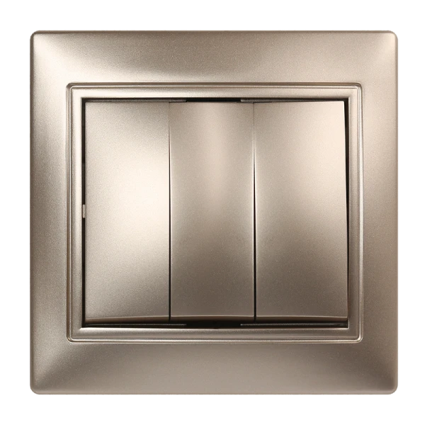 Выключатель Smartbuy 3-клавишный 10А шампань "Венера"