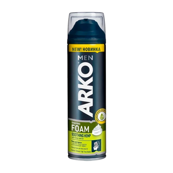 Пена для бритья Arko SOOTHING HEMP 200мл с маслом конопли (1/24)
