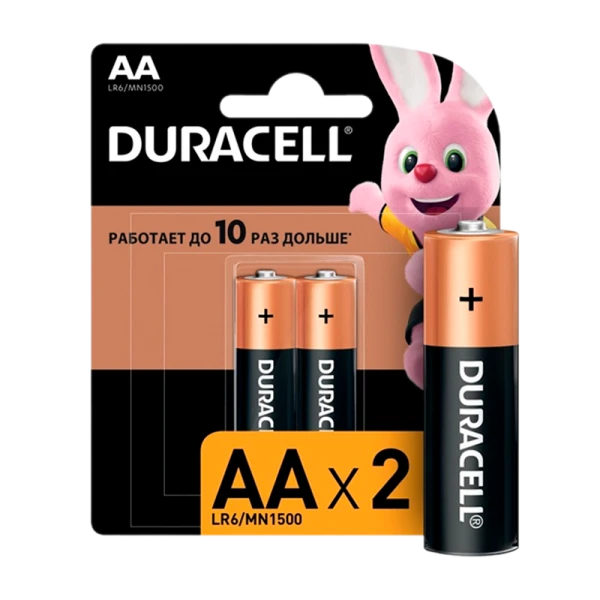 Батарейка Duracell Basic LR6 AA BL2 Alkaline 1.5V (2/24/96/10752)