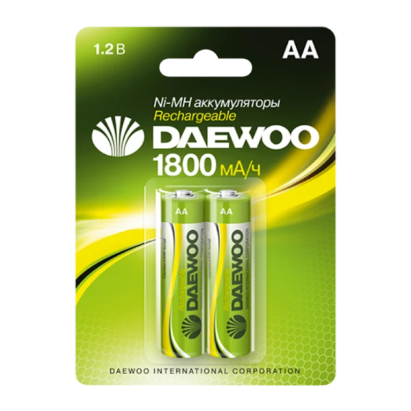 Аккумулятор бытовой Daewoo HR6 AA BL2 NI-MH 1800mAh (2/20/100)