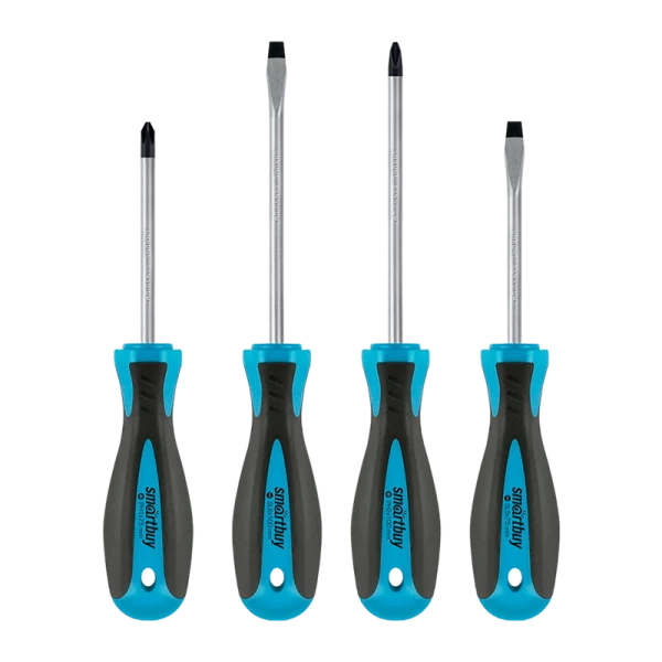 Набор отверток 4 штуки, шлицевые и крестовые, намагниченный наконечник, CR-V, Smartbuy Tools/32