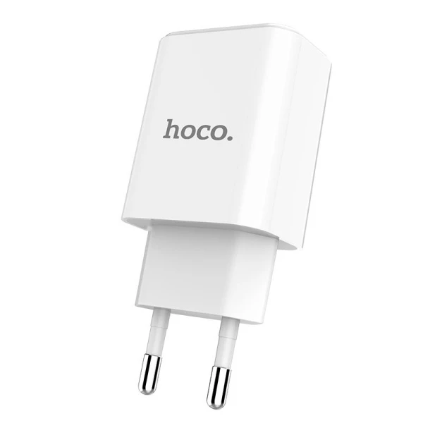 Сетевое З/У HOCO C61A 1USB 2.1A умная зарядка (IC) белый (1/21/126)