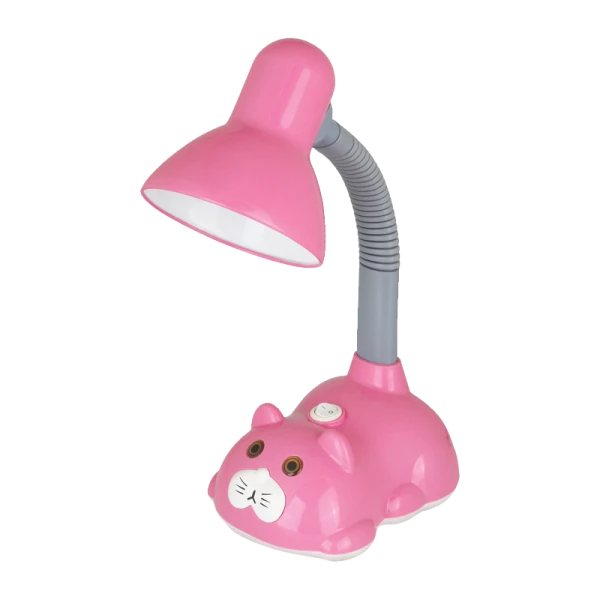 Светильник настольный Camelion KD-385 КОТ 40W 230V E27 на основании розовый (1/16)
