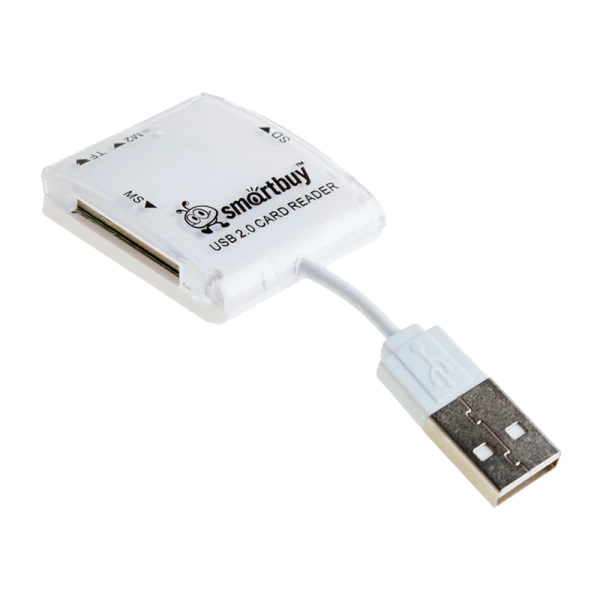 Картридер Smartbuy 713 USB2.0 SD/microSD/MS/M2 белый (1/5)