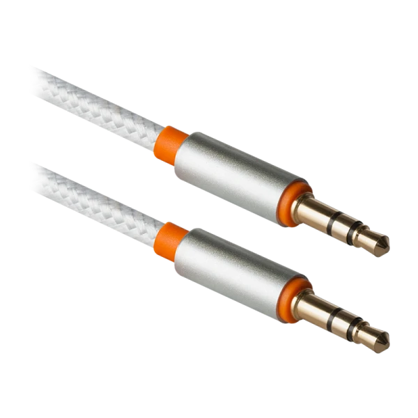Кабель AUX Defender JACK01-03 Jack 3.5mm (m)-Jack 3.5mm (m) 1.2м ткань белый (1/25/450)