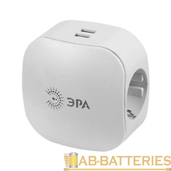 Разветвитель ЭРА SP 3р.С/З 16A 2USB белый (1/6/36)