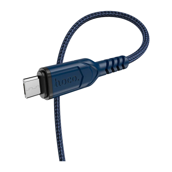 Кабель HOCO X59 USB (m)-microUSB (m) 1.0м 2.4A нейлон синий (1/30/300)