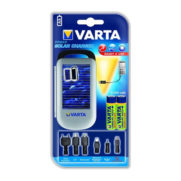 З/У для аккумуляторов Varta Solar Charger (57082) AA/AAA 2 слота солнечная батарея