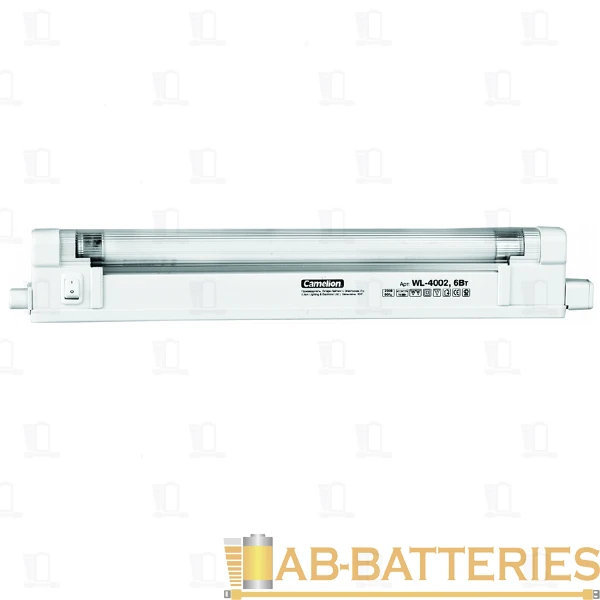 Светильник люминесцентный Camelion WL-4002 16W 220V G5 накладной с выключателем белый (1/30)