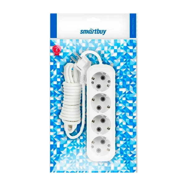 Удлинитель Smartbuy 4р.С/З 16A 5.0м белый (1/40)