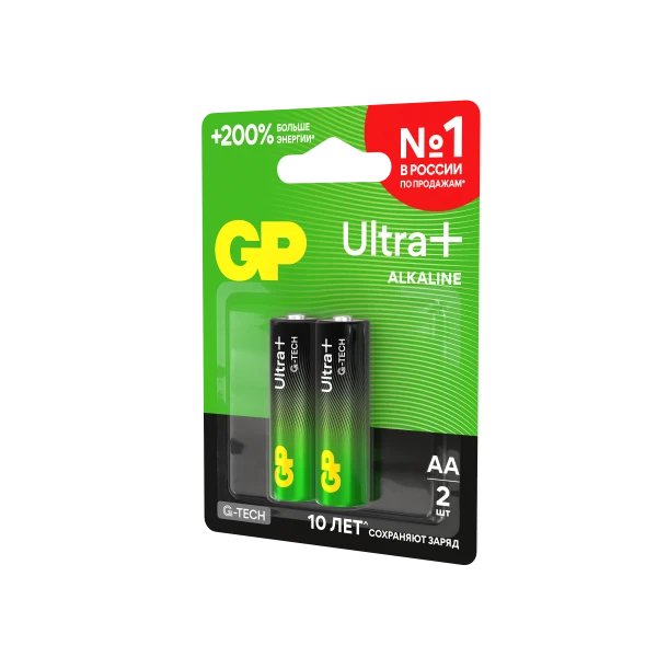 Батарейка GP ULTRA PLUS G-tech LR6 AA BL2 Alkaline 1.5V (2/20/160)
