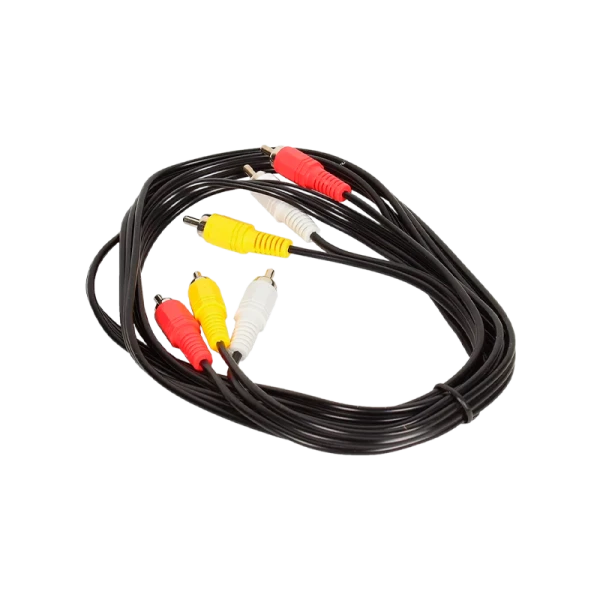 Кабель Atcom AT1004 3xRCA (m)-3xRCA (m) 3.0м силикон черный в пакете (1/10/200)