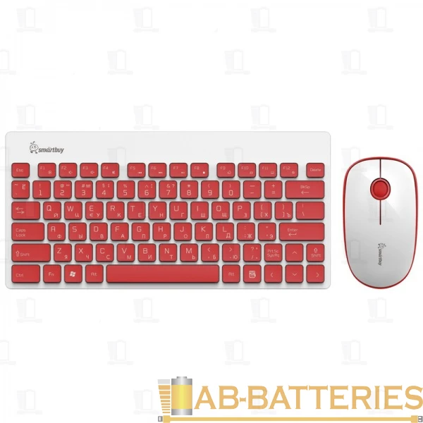 Набор клавиатура+мышь беспроводной Smartbuy 220349AG классическая белый красный (1/20)