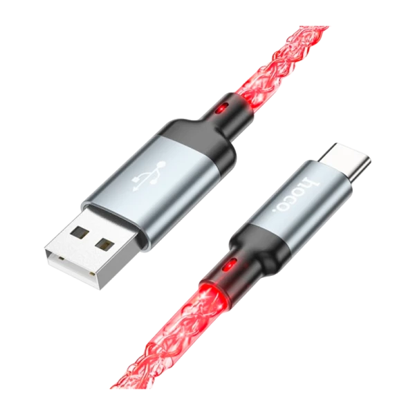 Кабель HOCO U112 USB (m)-Type-C (m) 1.0м 2.4A ПВХ серый (1/22/220)