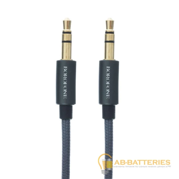Кабель AUX Borofone BL3 Jack 3.5mm (m)-Jack 3.5mm (m) 1.0м нейлон серый (1/50/200)