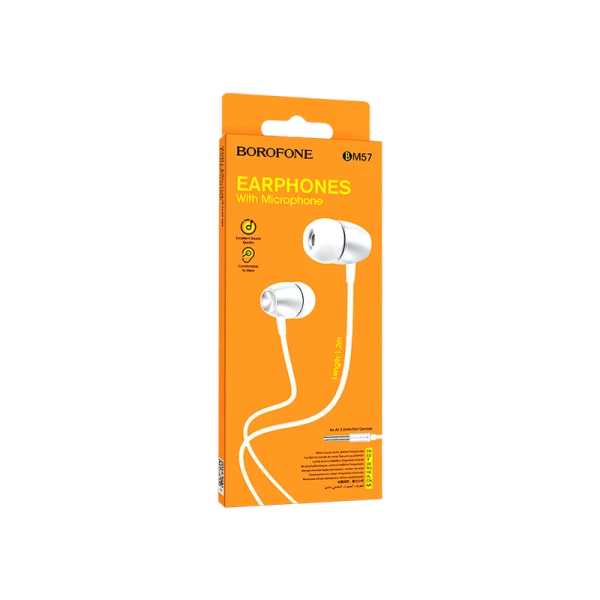 Наушники внутриканальные Borofone BM57 с микр. серебряный (1/76/304)