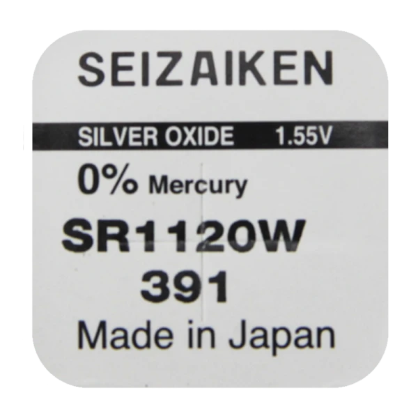 Батарейка SEIZAIKEN 391 (SR1120W) Silver Oxide 1.55V (1/10/100/1000)