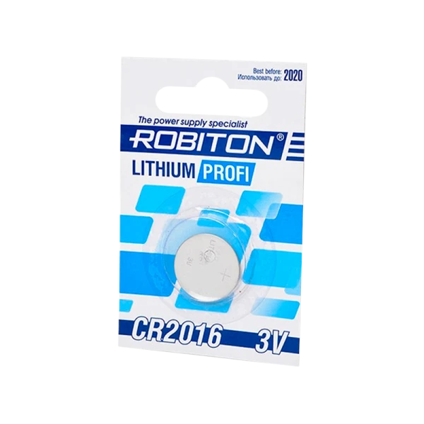 Батарейка ROBITON PROFI R-CR2016-BL1, CR2016 BL1 (1/40/1800)