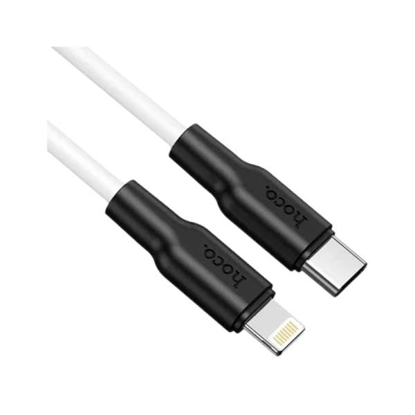 Кабель HOCO X21 Plus Lightning (m)-Type-C (m) 1.0м 3.0A 20W силикон черный белый (1/28/168)
