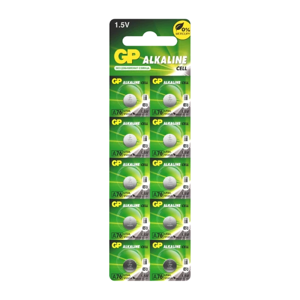 Батарейка GP G13/LR1154/LR44/357A/A76 BL10 Alkaline 1.5V отрывные (10/250/5000)