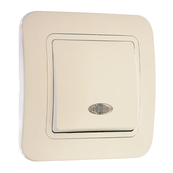 Выключатель Makel Light Lillium 1-клав.10A пластик кремовый 70221 (1/12)