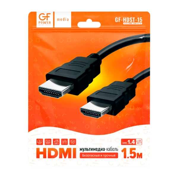Кабель GFPower HDMI (m)-HDMI (m) 1.5м ПВХ ver.1.4 черный в пакете
