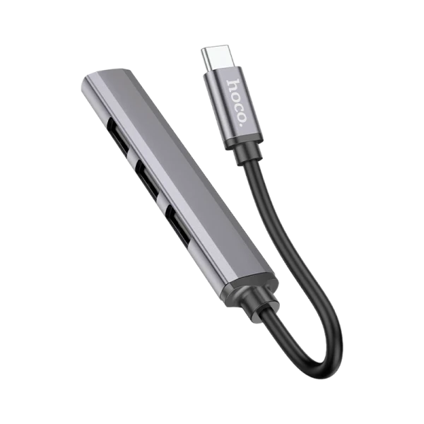USB-Хаб HOCO HB26 4USB Type-C (m) USB3.0 серый (1/18/180)