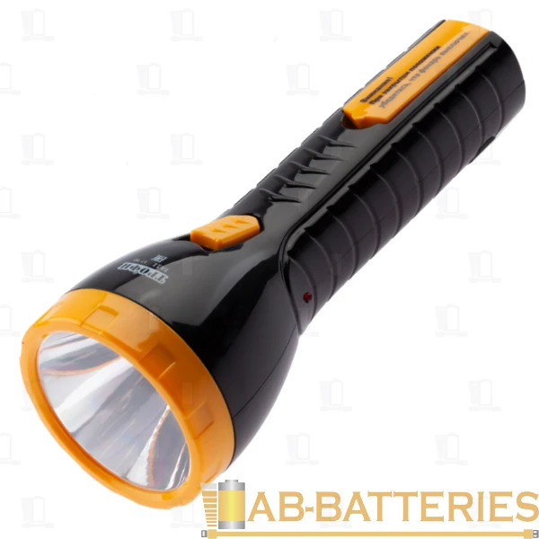 Фонарь туристический Трофи TA11 1W 10SMD+1LED от аккумулятора прямая подзарядка черный (1/40)