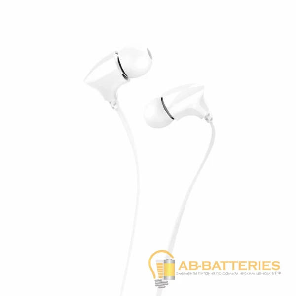 Наушники внутриканальные Borofone BM26 с микр. белый (1/76/304)