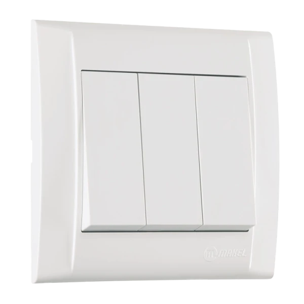 Выключатель Makel Defne 3-клав.10A пластик белый 42001091 (1/12)