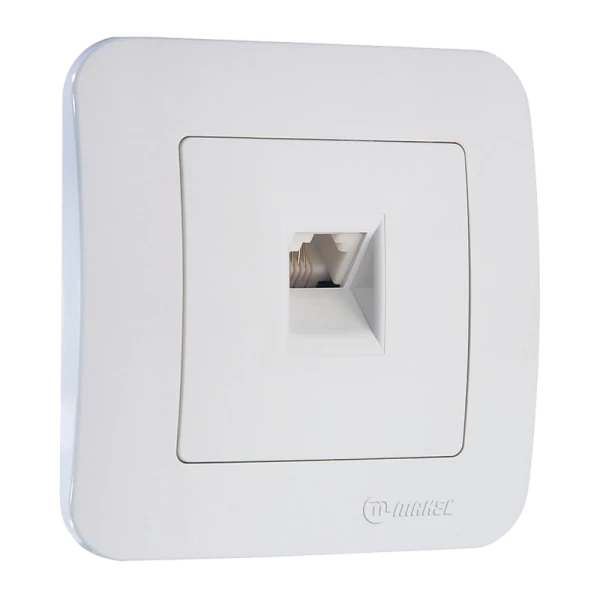 Розетка телефонная Makel Lillium Natural 1гн. белый 55014 (1/12)