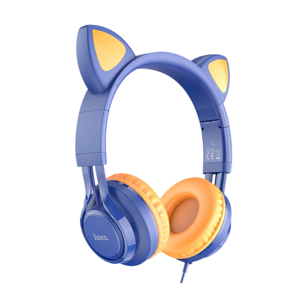 Наушники полноразмерные HOCO W36 Cat ear с микр. синий (1/30)