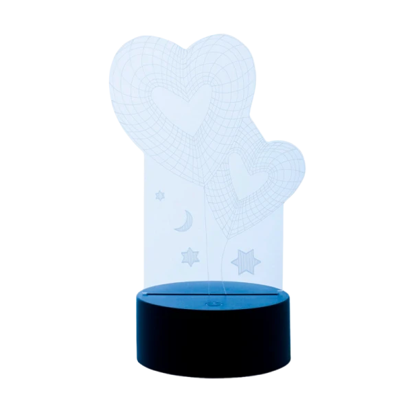 Светильник настольный Старт "3D Сердце" 2W 220V на основании сенс. черный