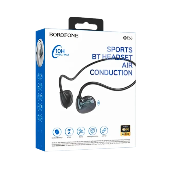 Наушники вкладыши Borofone BE63 bluetooth 5.2 с микр. черный (1/120)