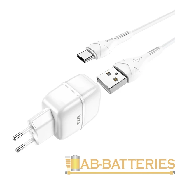 Сетевое З/У HOCO C77A 2USB 2.4A с кабелем microUSB белый (1/12/120)