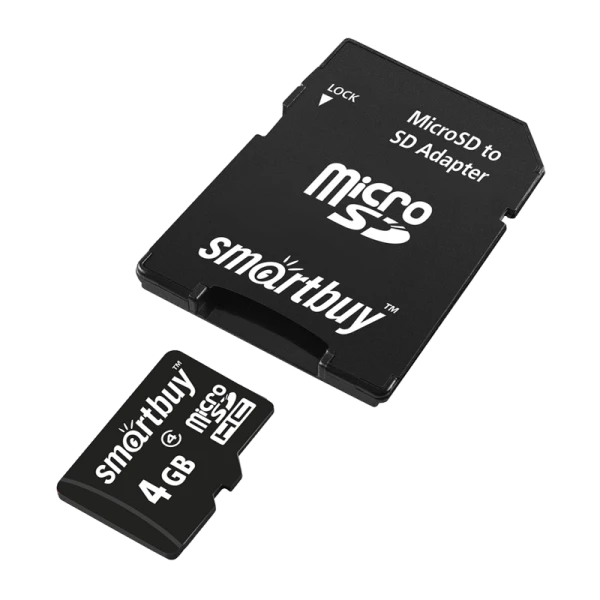 Карта памяти microSD Smartbuy 4GB Class4 4 МБ/сек с адаптером