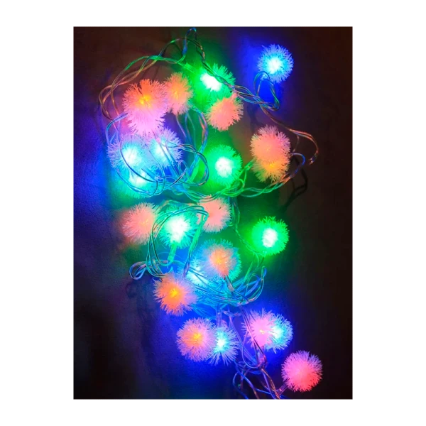 *Гирлянда Космос 30LED 4.4м шарики нить 8 режимов резиновые насадки ассорти (1/50) 