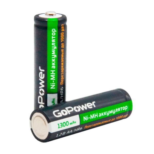 Аккумулятор бытовой GoPower HR6 AA BL2 NI-MH 1300mAh (2/20/240)
