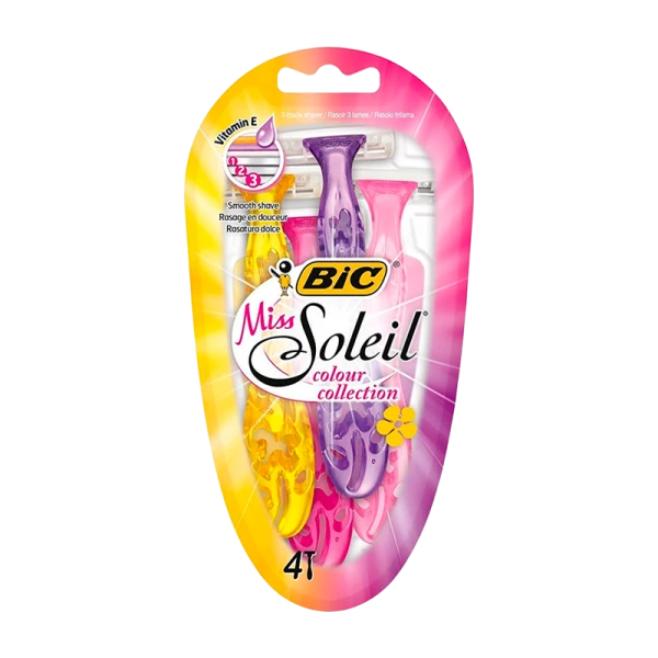 Бритва BIC Soleil Color Miss 3 лезвия пластиковая ручка 4шт. (1/10)