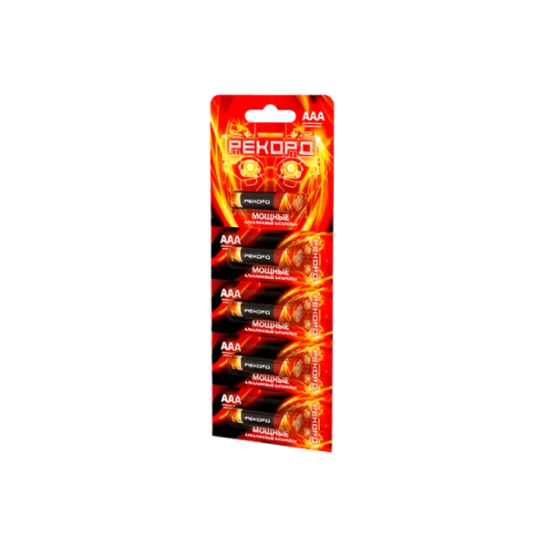 Батарейка Рекорд LR03 AAA BL5 Alkaline 1.5V отрывные (5/60/600)
