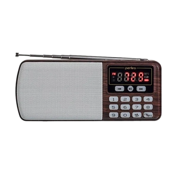 Радиоприемник Perfeo ЕГЕРЬ 3W пластик microSD USB/Jack3.5 коричневый (1/10)