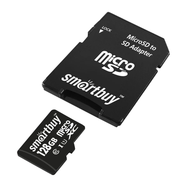 Карта памяти microSD Smartbuy 128GB Class10 UHS-I (U1) 90 МБ/сек с адаптером